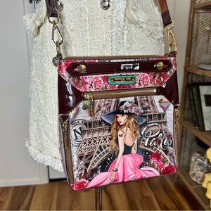 Nicole Lee Paris Crossbody Bag - Pink and Brown